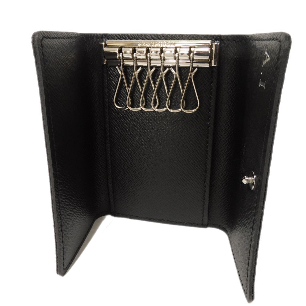 LOUIS VUITTON Key case Key holder Damier Graphite canvas x grained leather (embossed) Noir Old logo black grey 6-row black good Damier Graphite Multicles 6 mens