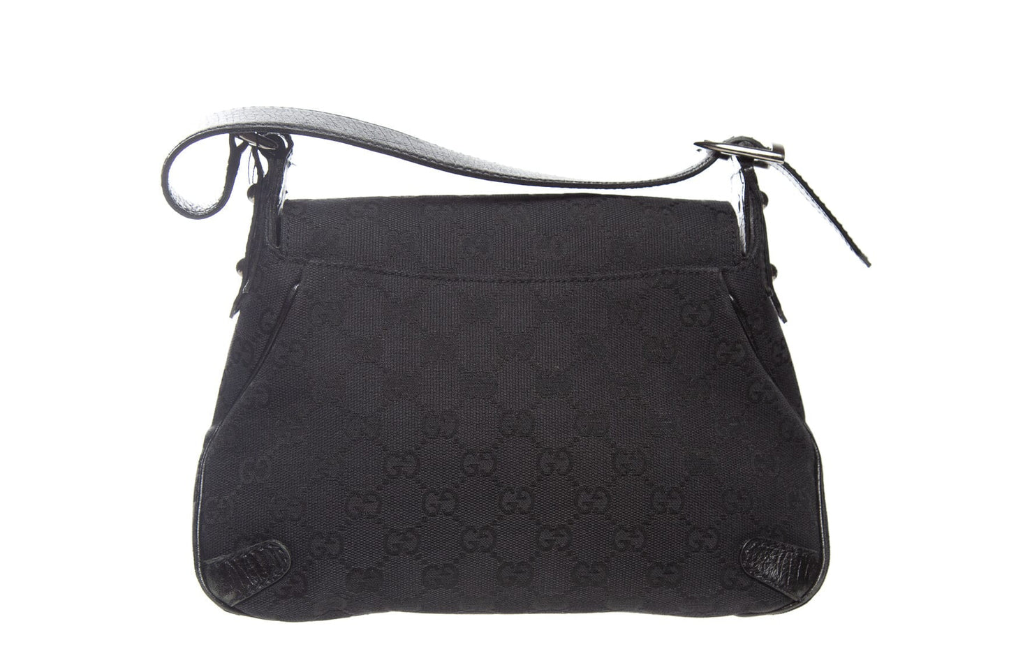 Gucci 1955 Black Canvas Horsebit Shoulder Bag