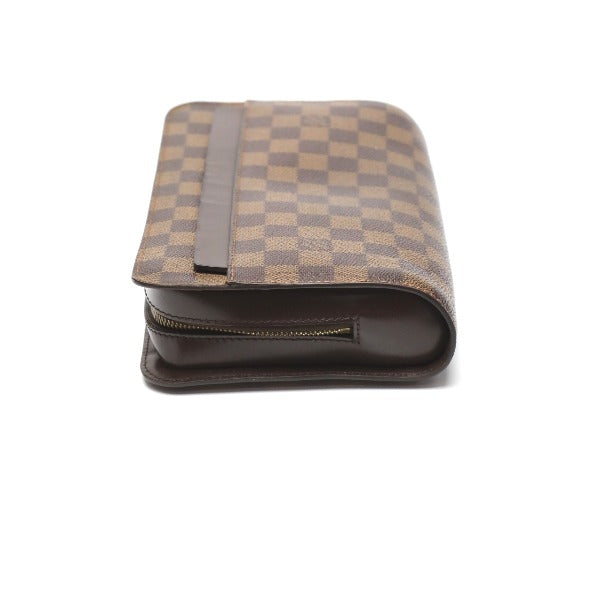 Luxury Women's Clutch Bag | LOUIS VUITTON business bag Damier canvas Brown Clutch bag Damier Ebene Saint Louis mens