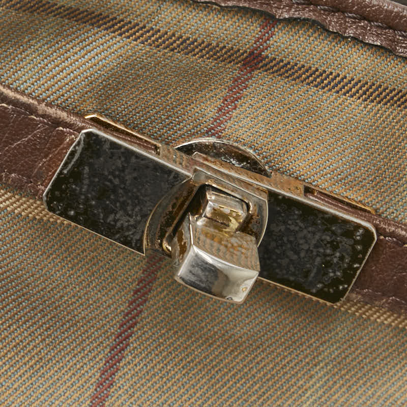 Burberry Check Canvas Leather Shoulder Bag