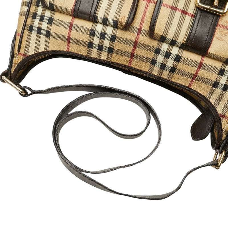 Burberry Nova Check Shadow Horse PVC Leather Shoulder Bag