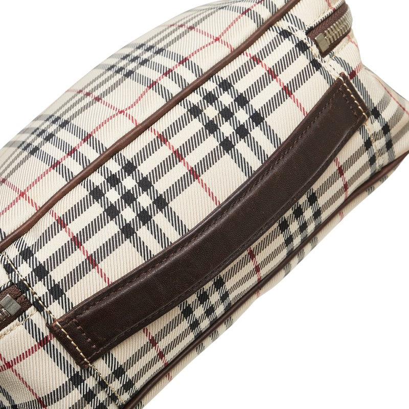 Burberry Nova Check Canvas Leather Handbag Pouch