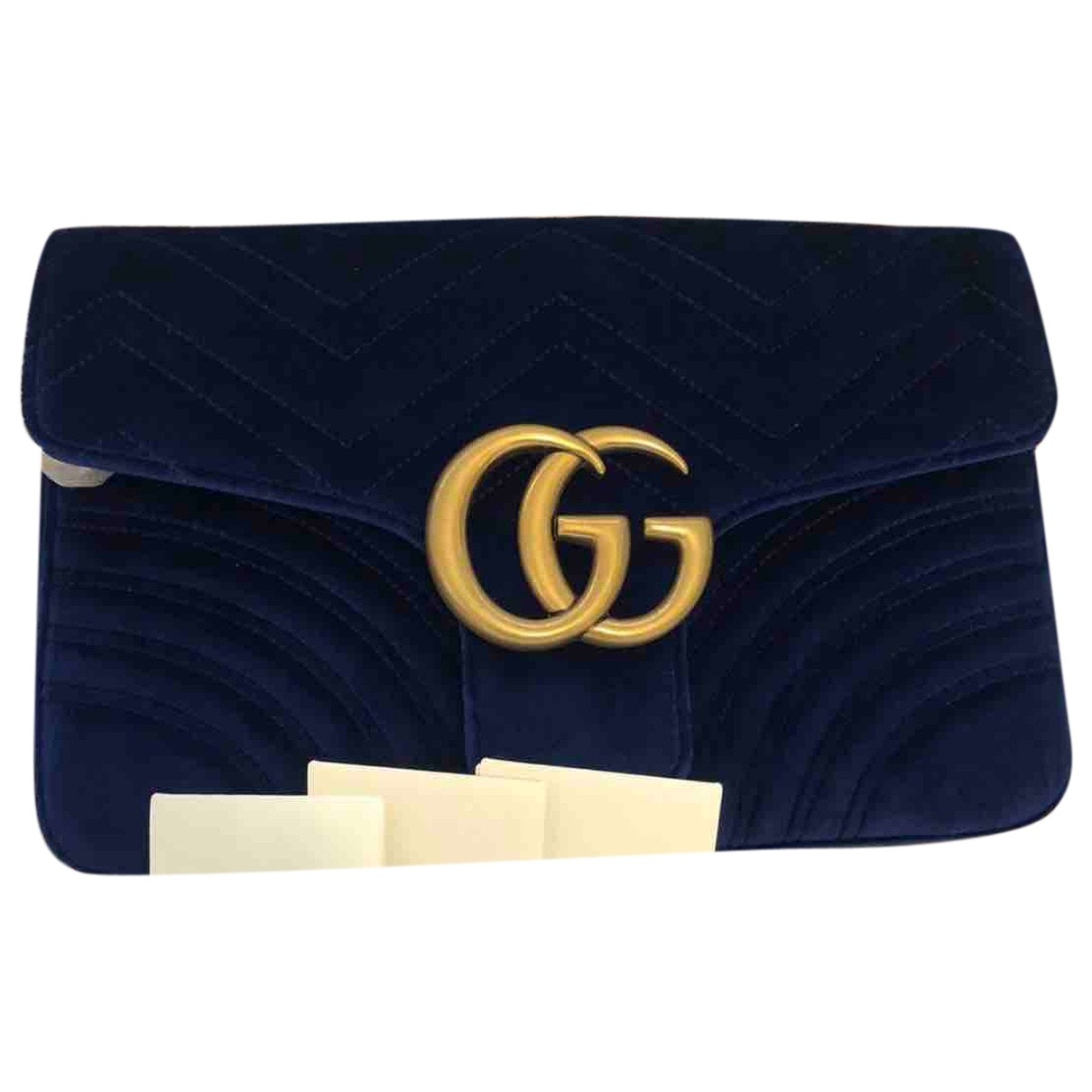 Gucci marmont blue velvet handbag