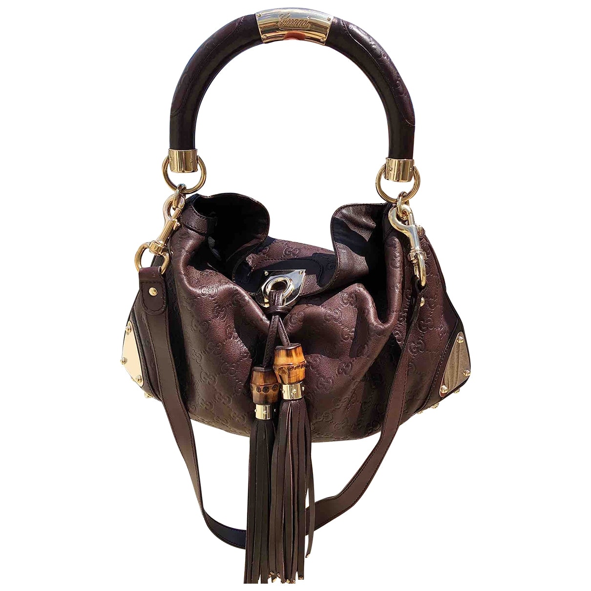 Gucci indy brown leather handbag