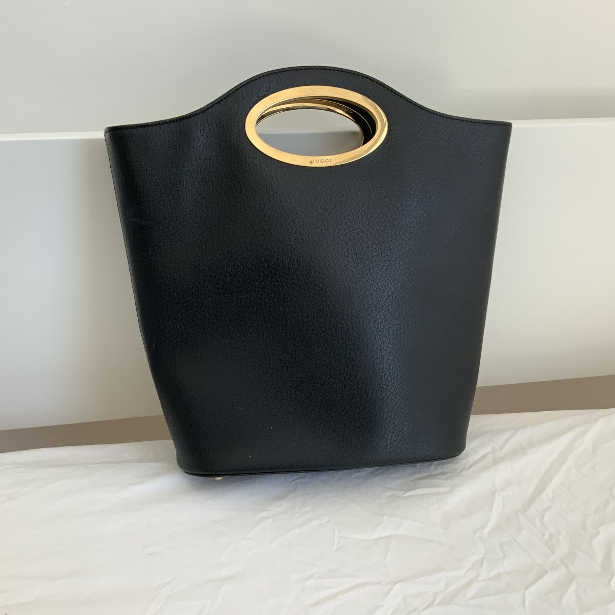 Gucci black leather handbag