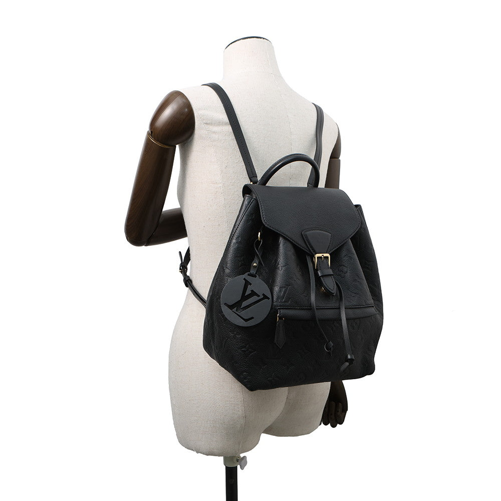 Luxury Women's Handbag | LOUIS VUITTON Montsouris NoirM45205 Monogram Empreinte Leather Size PM