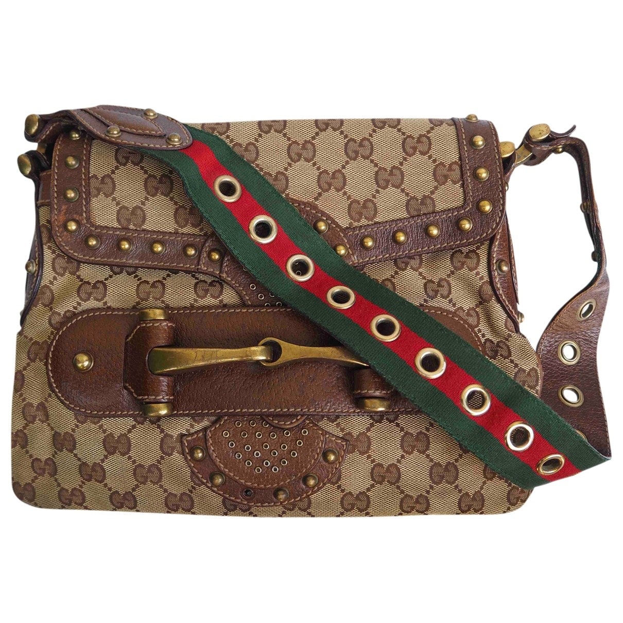 Gucci lady web beige cloth handbag