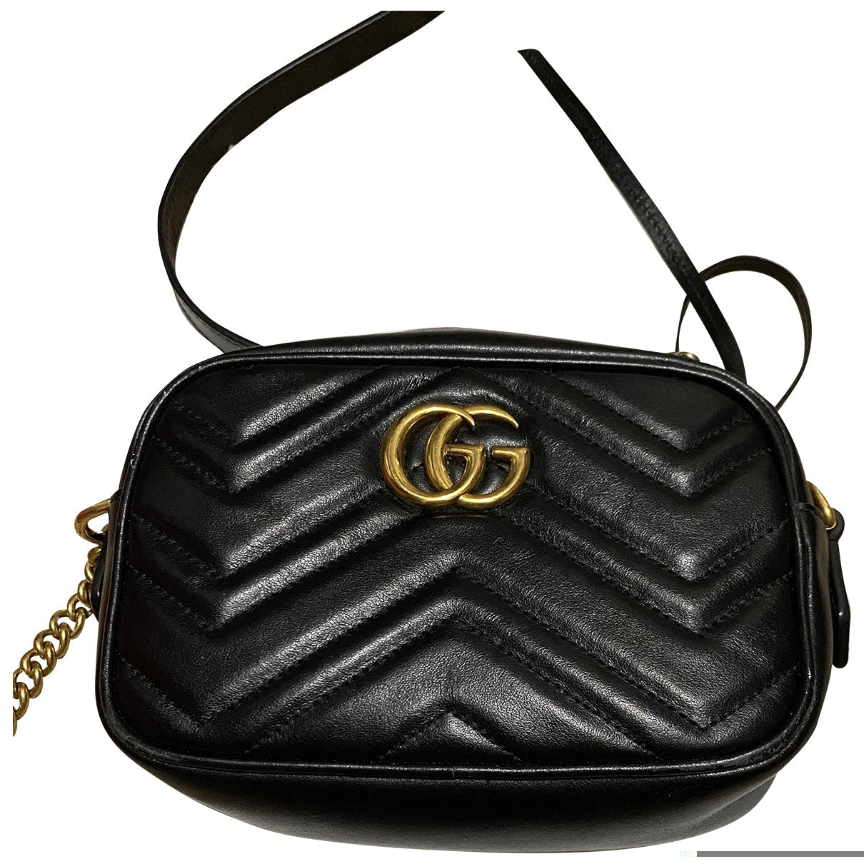 Gucci marmont black leather handbag