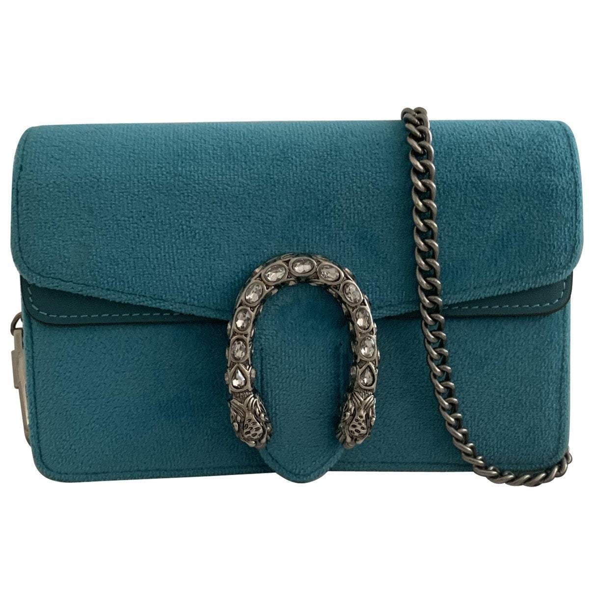 Gucci dionysus blue velvet handbag