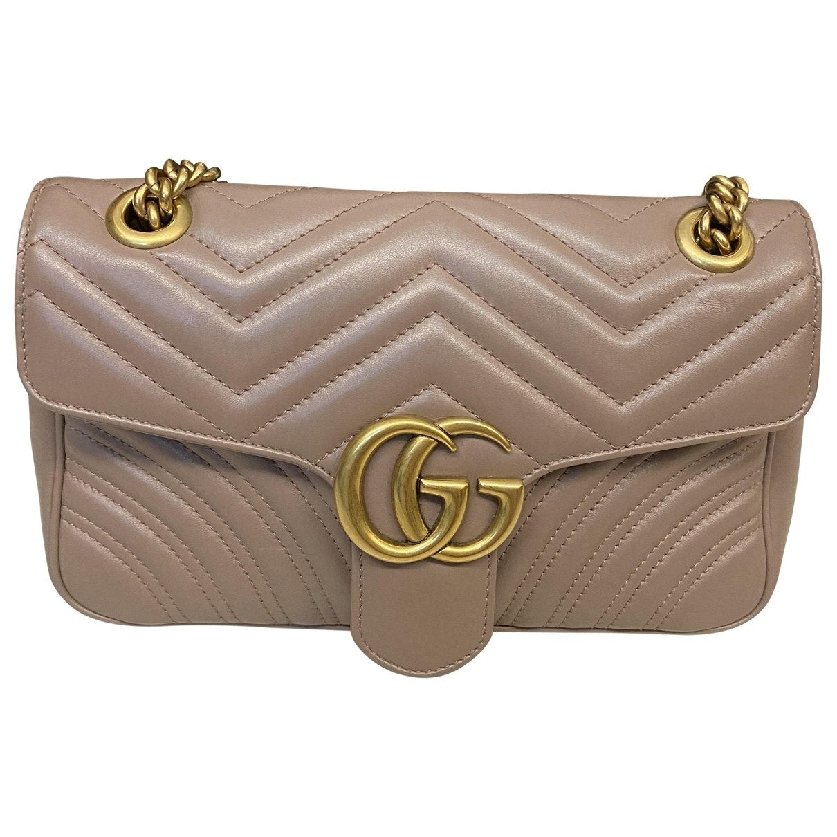 Gucci marmont pink leather handbag