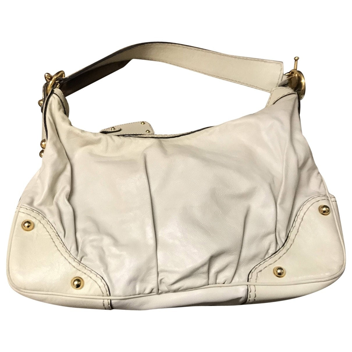 Gucci white leather handbag