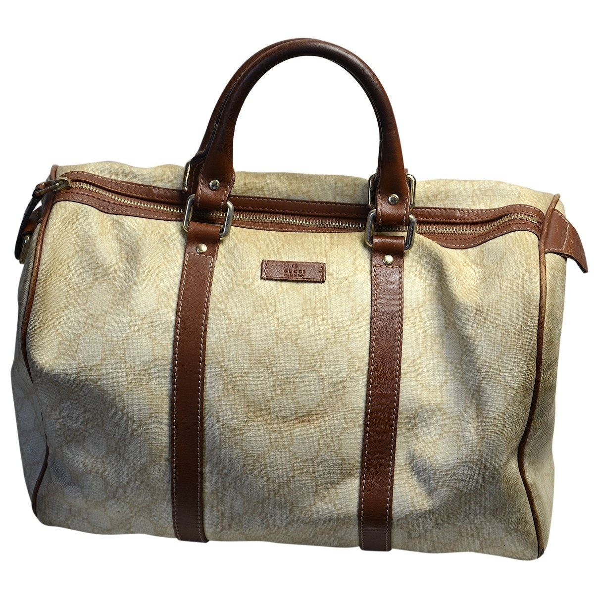 Gucci boston beige cloth handbag