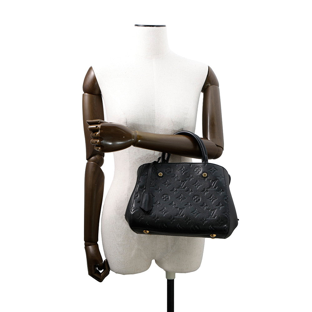 LOUIS VUITTON Montaigne NoirM41053 Monogram Empreinte Leather Size BB