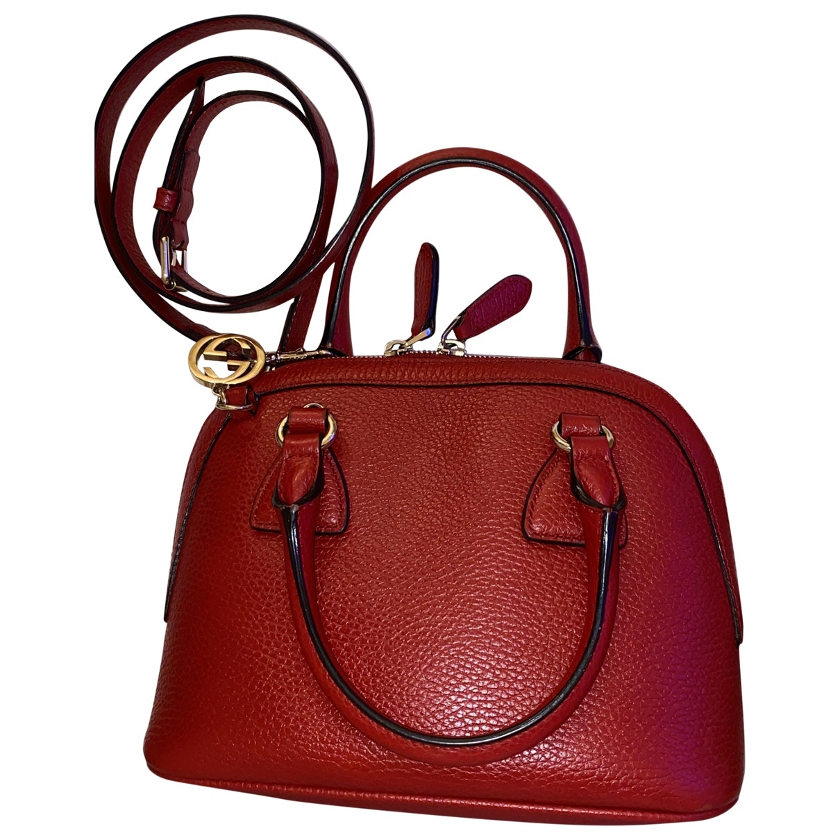 Gucci dôme red leather handbag