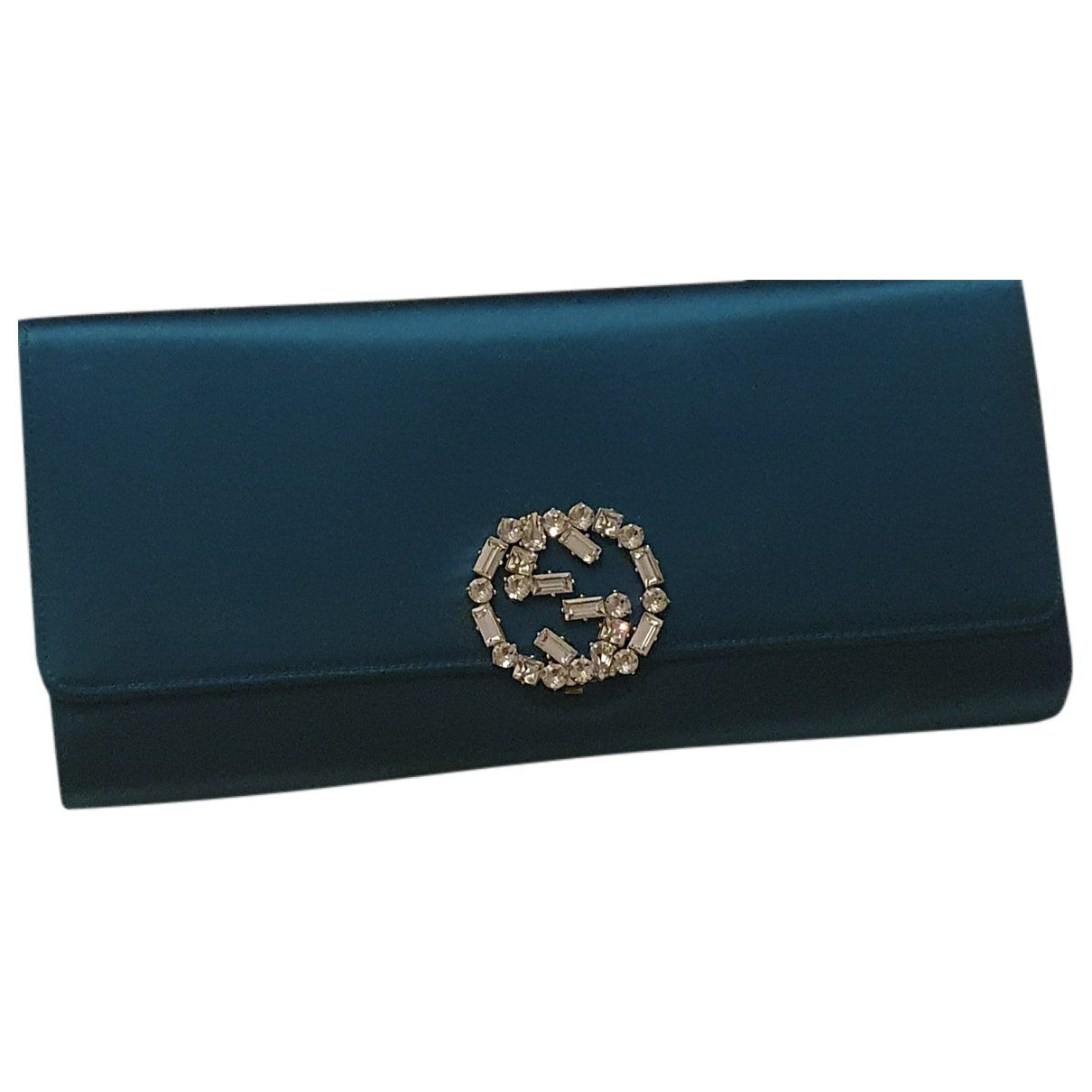 Gucci interlocking turquoise cloth clutch bag