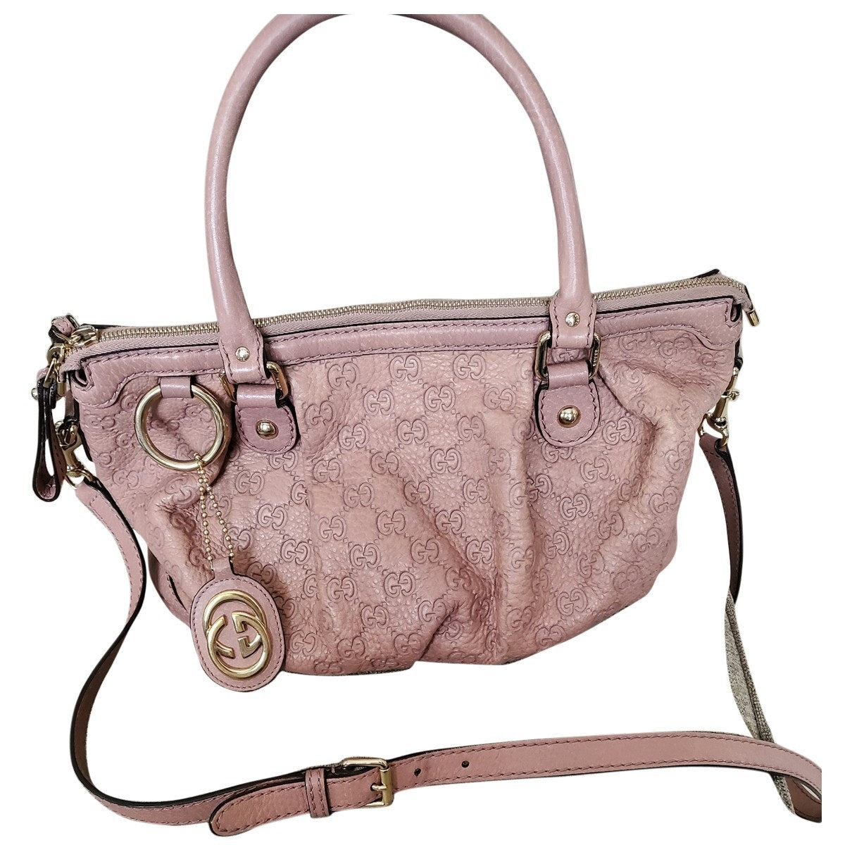 Gucci pink leather handbag