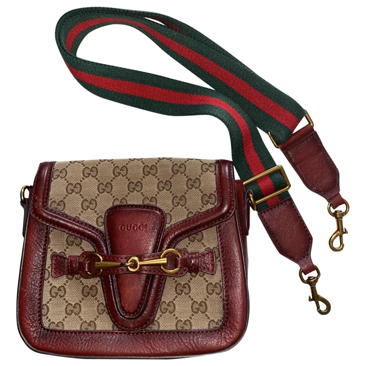 Gucci lady web brown cloth handbag