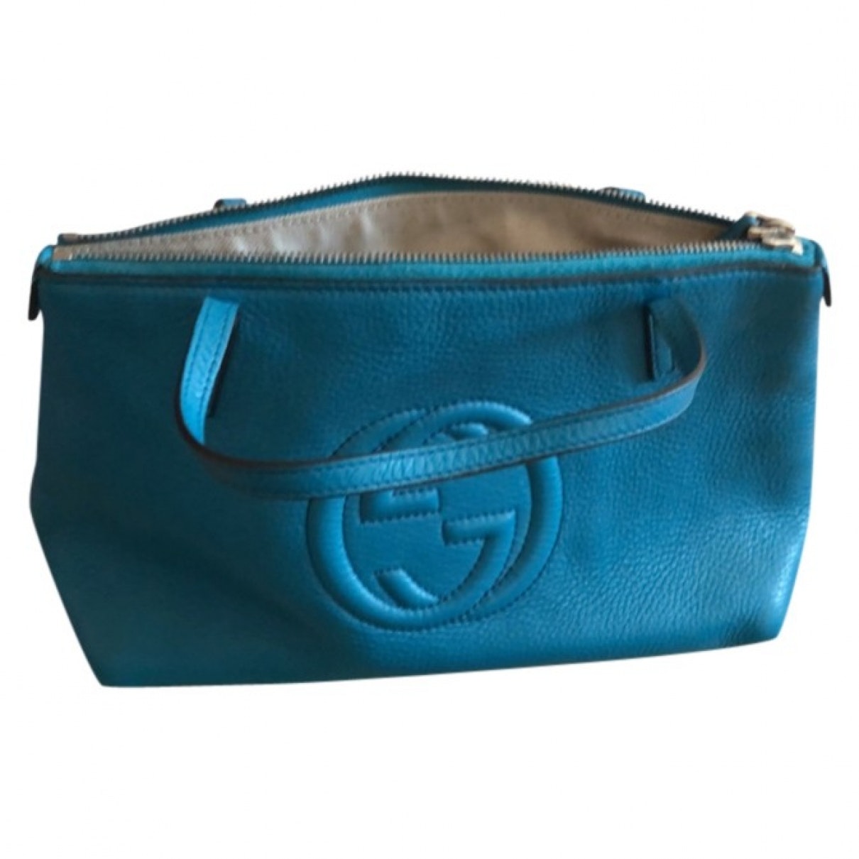 Gucci blue leather bag & pencil cases