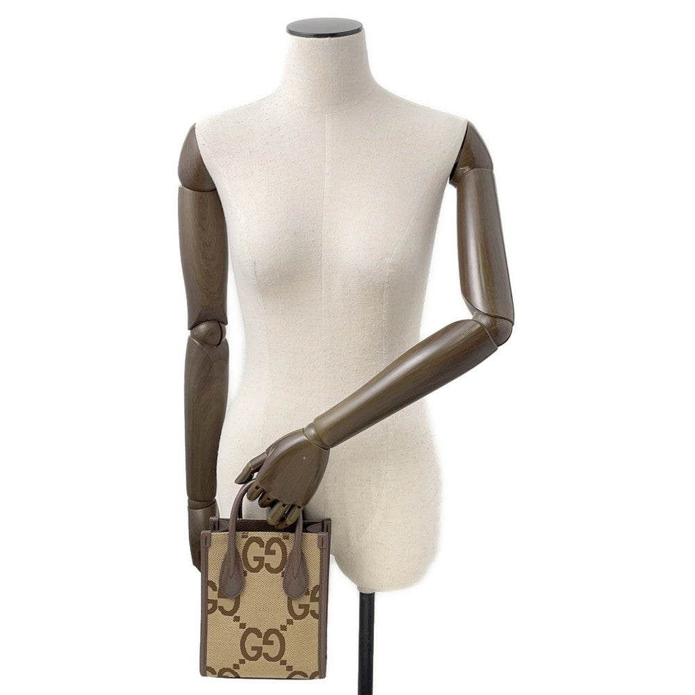 GUCCI Jumbo GG Shoulder Bag Brown/Beige699406 Canvas Leather Size Mini