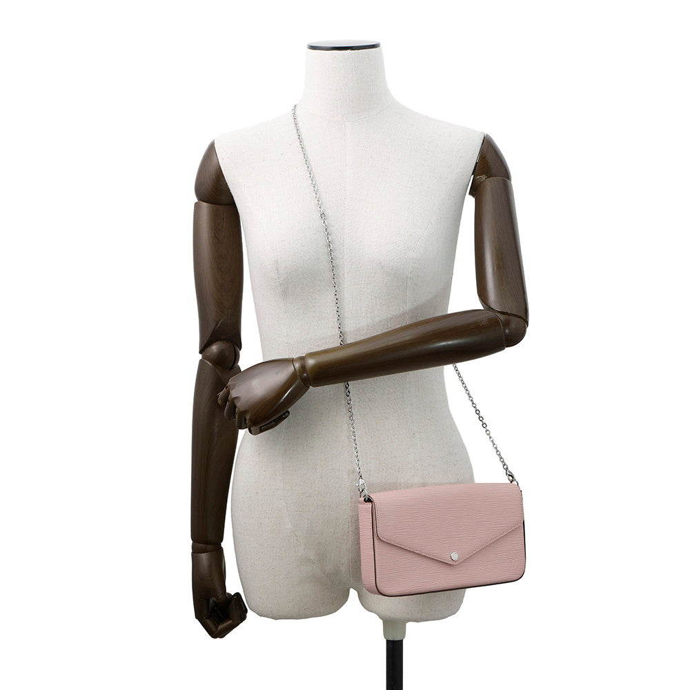 LOUIS VUITTON Felicie Pochette Rose BallerineM62467 Epi Leather