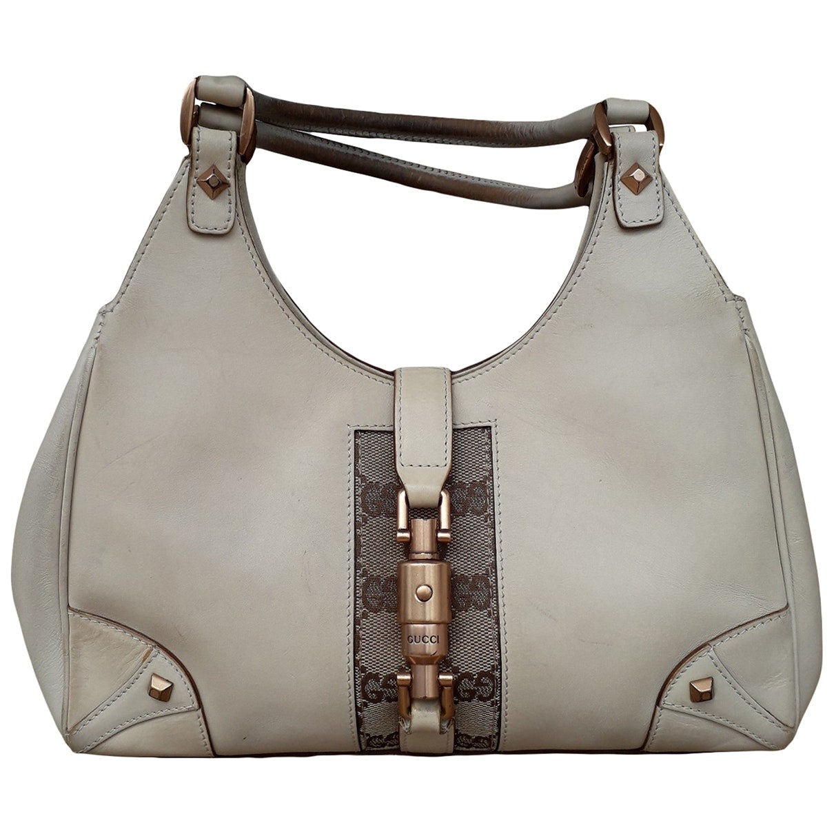 Gucci jackie beige leather handbag