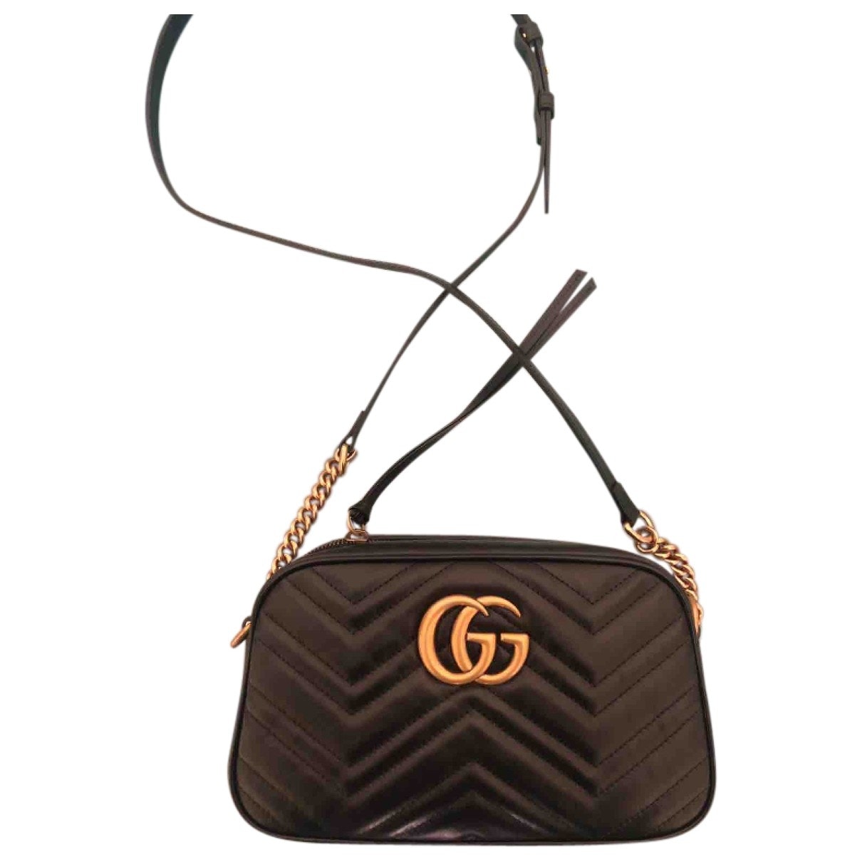 Gucci marmont black leather handbag