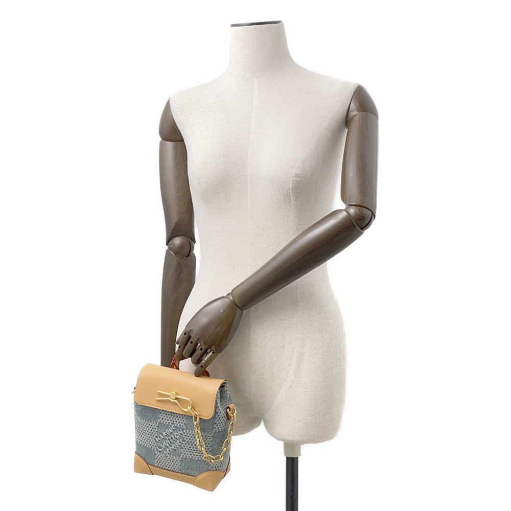 Luxury Women's Handbag | LOUIS VUITTON Nano Steamer Summer Men's Bag Blue/BeigeN40751 Damier・Denim