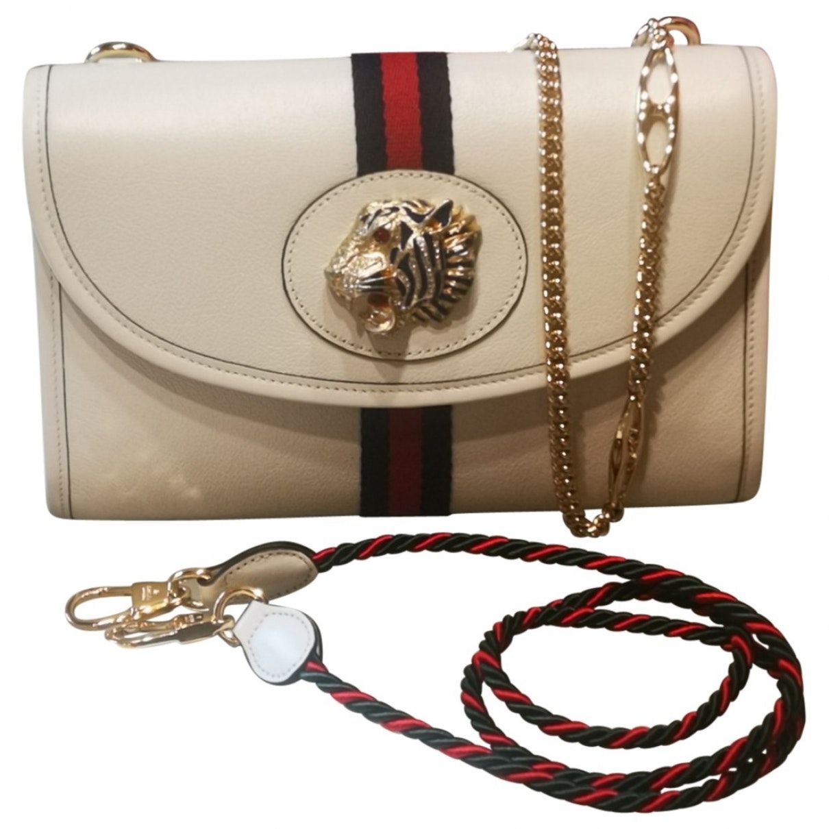 Gucci rajah white leather handbag