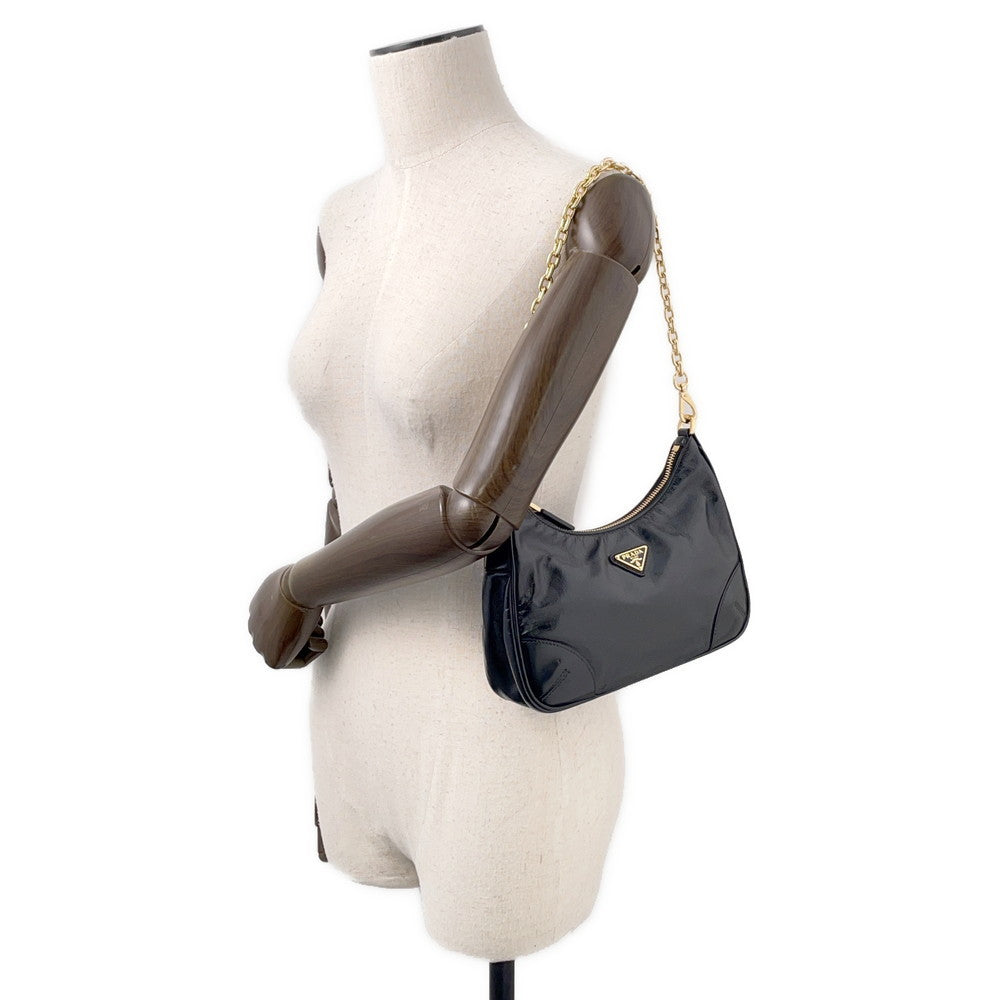 PRADA Re-Edition 2005 2WAYShoulder Bag Black1BH204 Leather Patent Leather