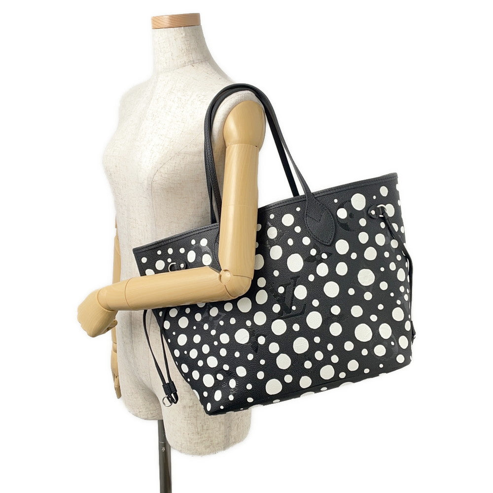 LOUIS VUITTON LV × YK Neverfull Noir/BlancM46390 Monogram Empreinte Leather Infinity Dot Size MM