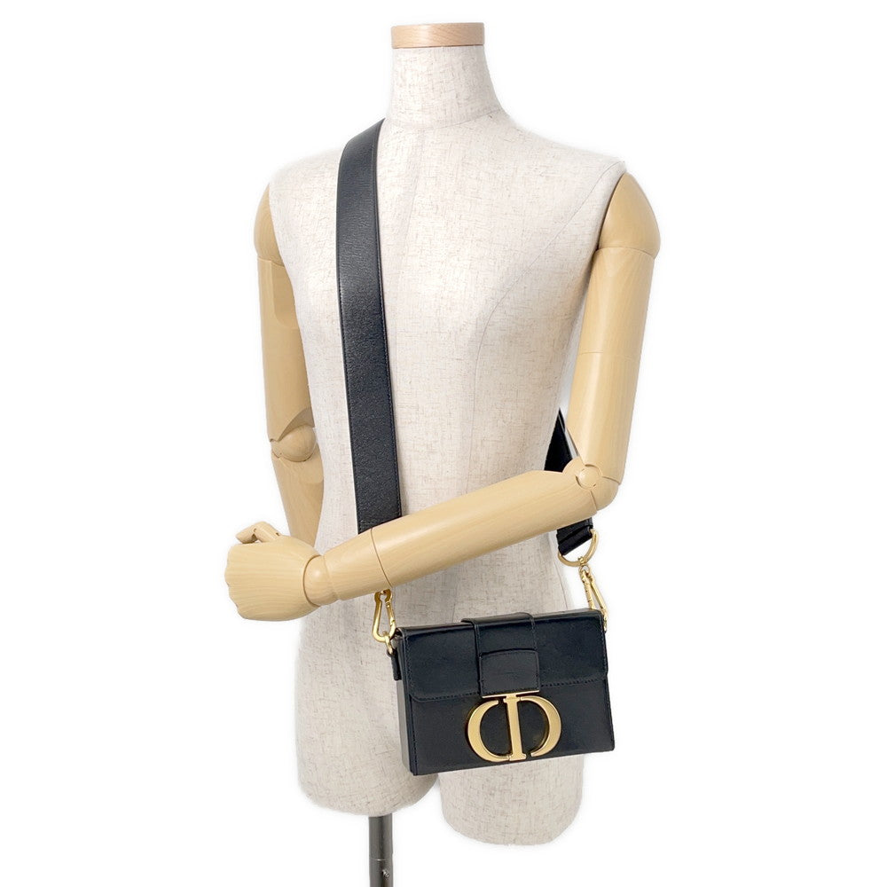 Dior 30 Montaigne Montaigne Shoulder Bag Black Leather