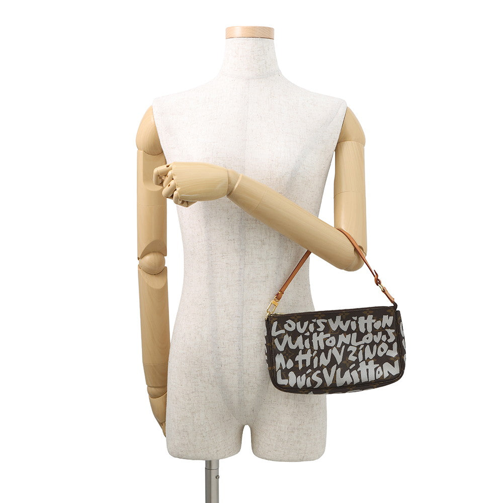 LOUIS VUITTON Pochette Accessoires White/BrownM92192 Monogram?Graffiti