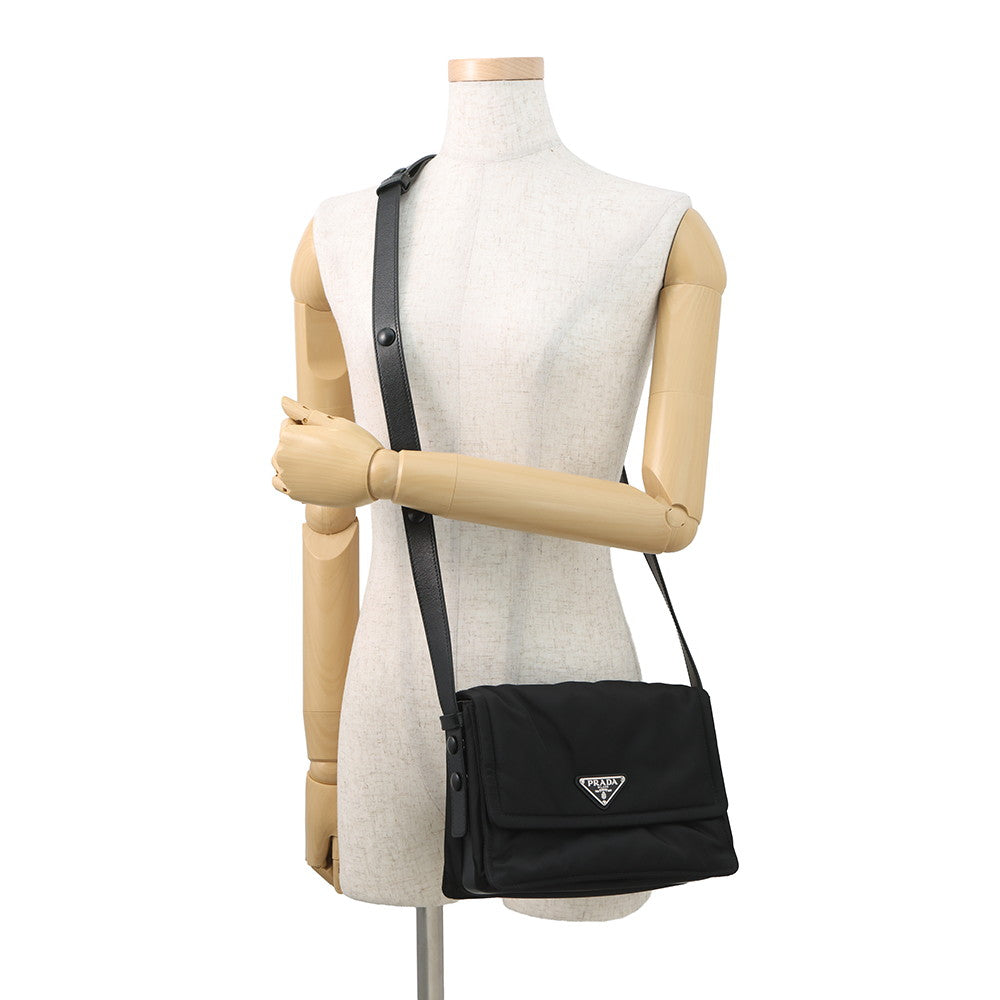 PRADA Small Padded Re-Nylon Shoulder Bag Black1BD313 Nylon Leather