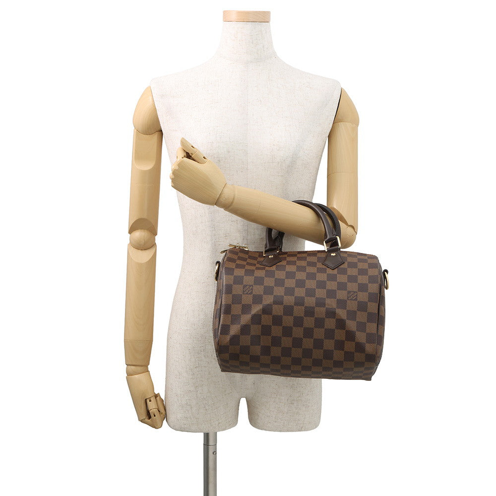 LOUIS VUITTON Speedy Bandouliere RedN40575 Damier Ebene Canvas Size 25