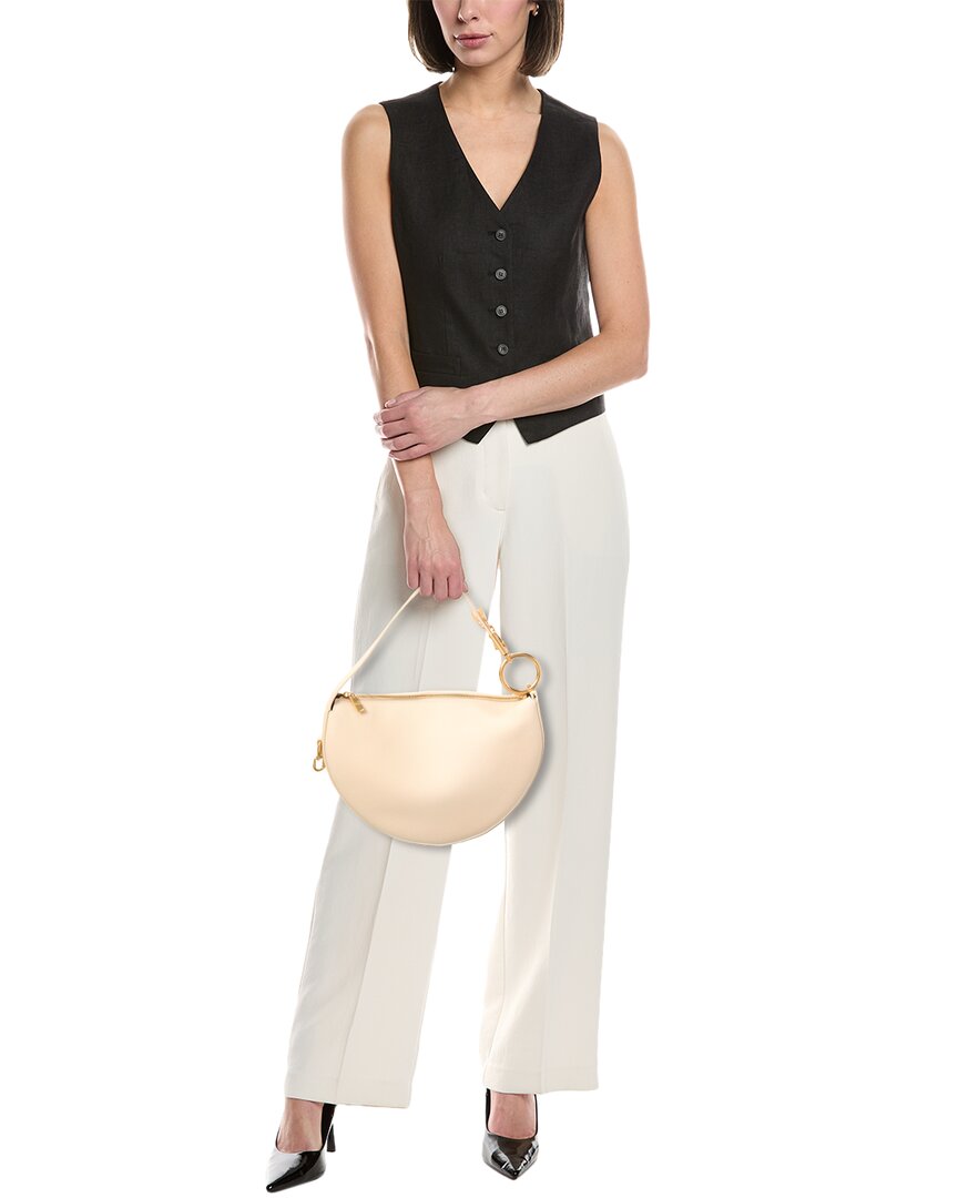 Burberry Knight Arc Leather Hobo Bag