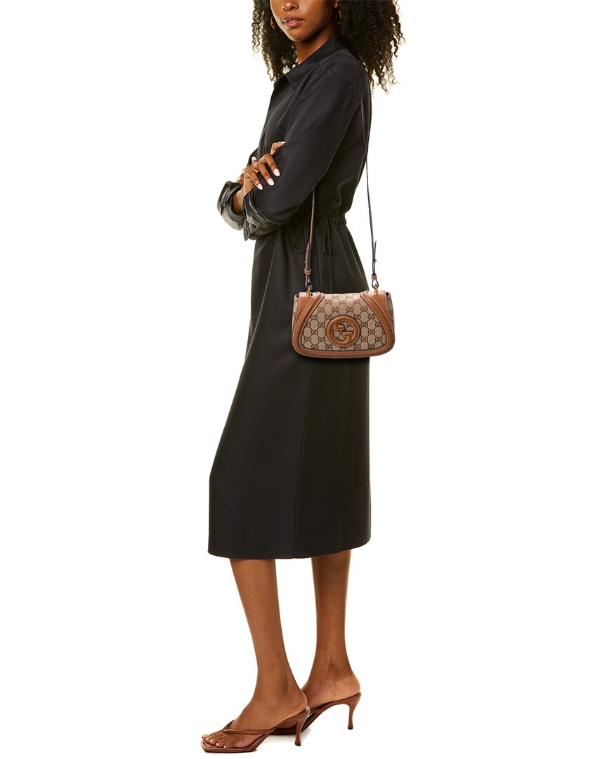 Gucci Blondie Mini Gg Canvas & Leather Shoulder Bag