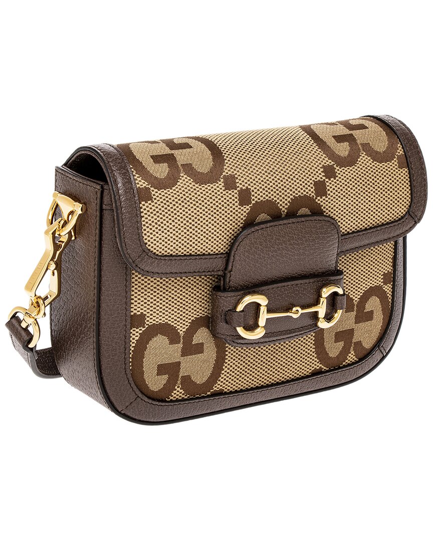 Gucci Horsebit 1955 Jumbo Gg Canvas & Leather Mini Bag