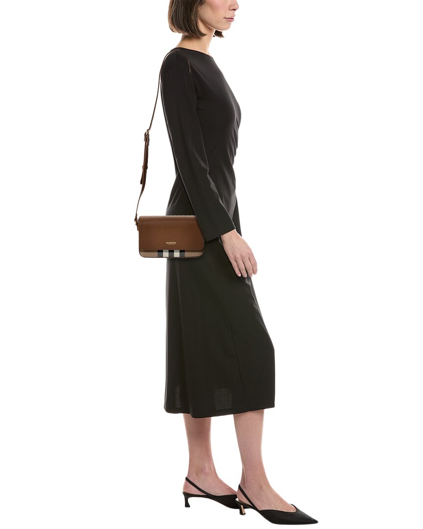 Burberry Check Canvas & Leather Crossbody