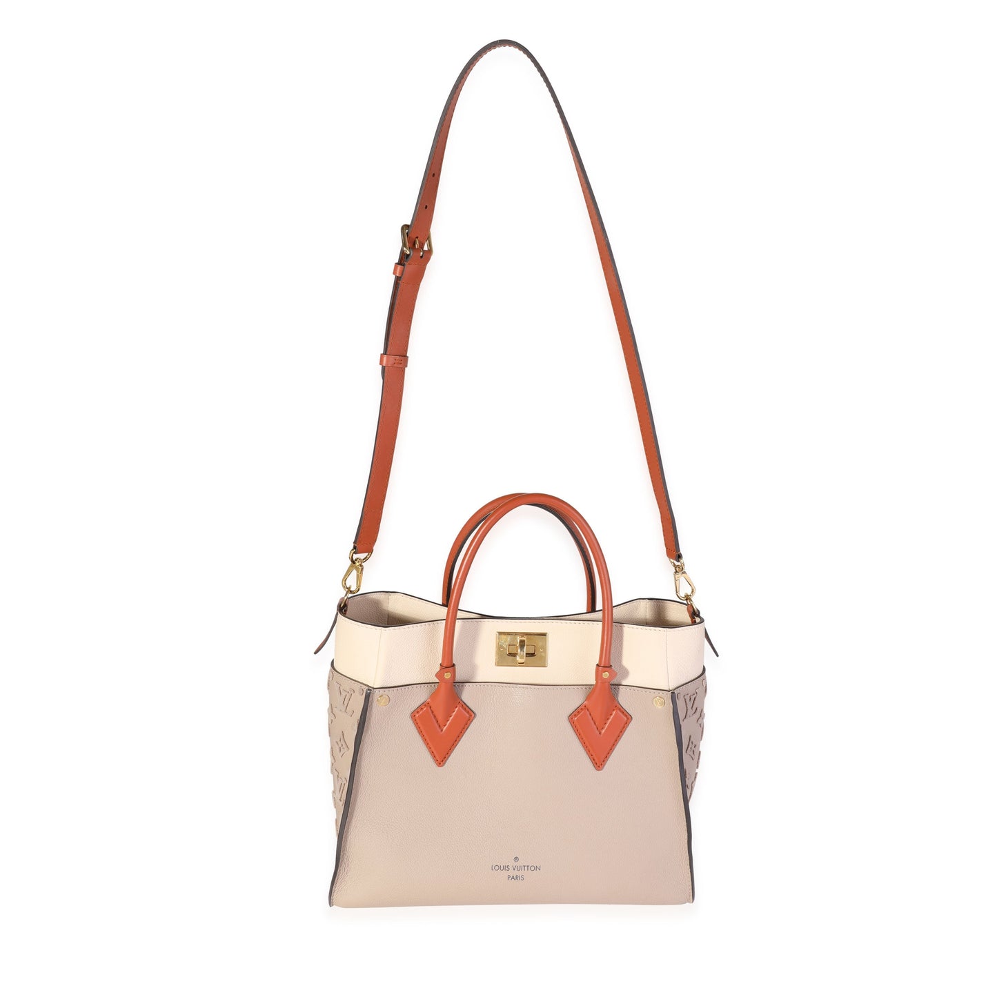 Luxury Women's Tote Bag | Louis Vuitton Galet Calfskin & Tufted Monogram On My Side MM Tote
