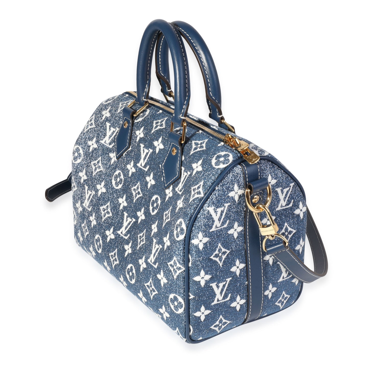 Louis Vuitton Blue Denim Jacquard Speedy Bandoulière 25