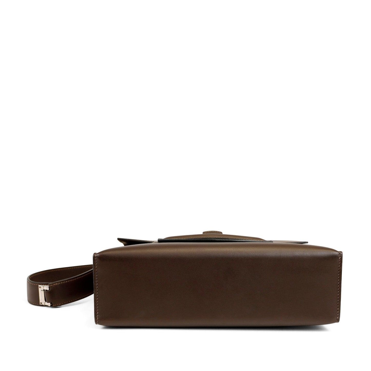 Luxury Hermes Espresso Evergrain Crossbody w/ Strap & Palladium Hardware