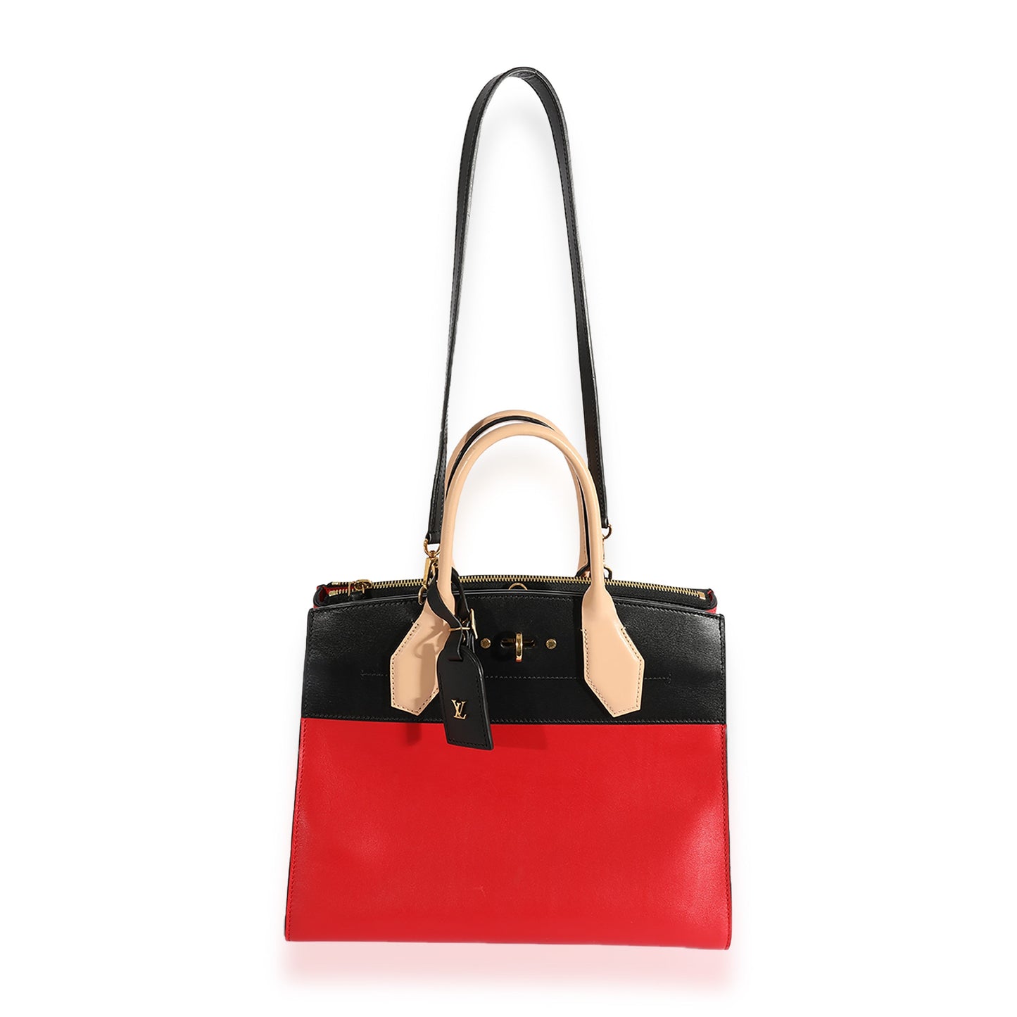 Louis Vuitton Rouge & Black Calfskin City Steamer MM