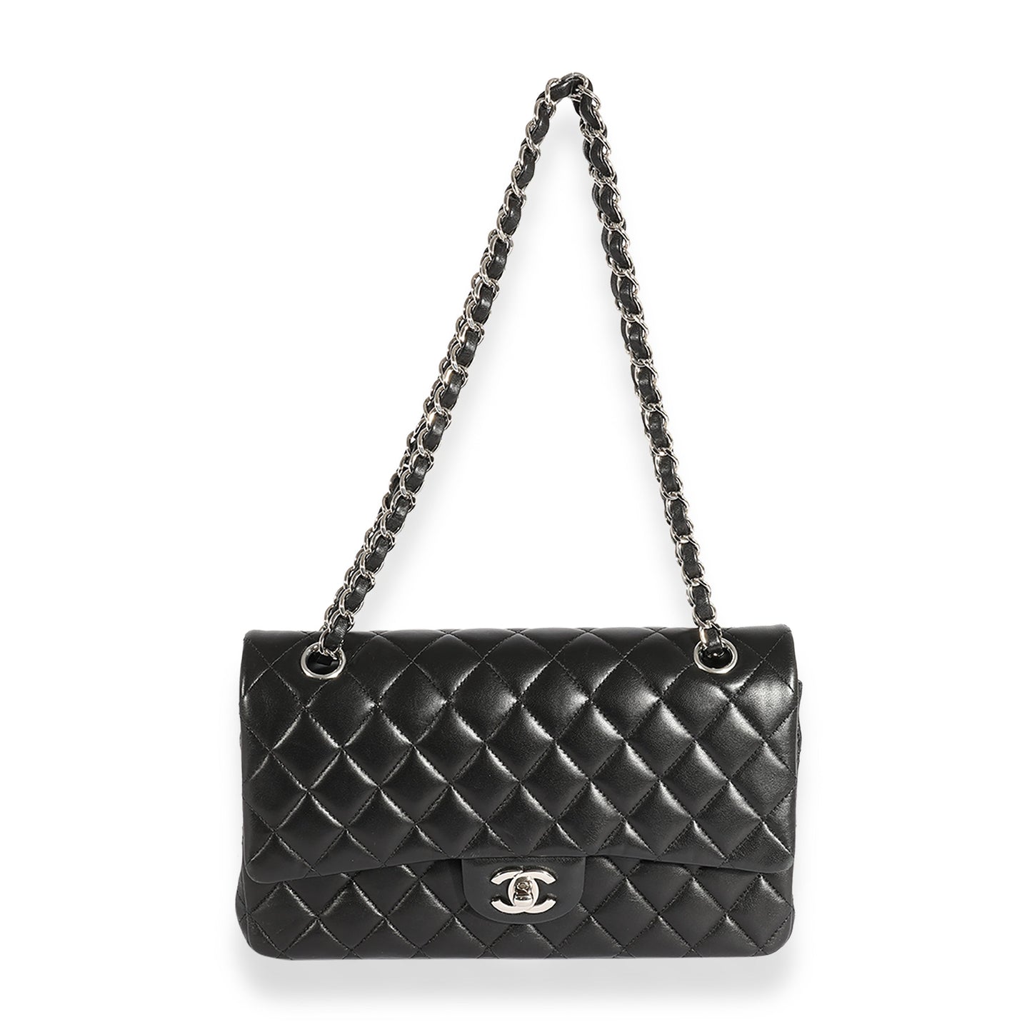 Chanel Black Quilted Lambskin Medium Classic Double Flap Bag