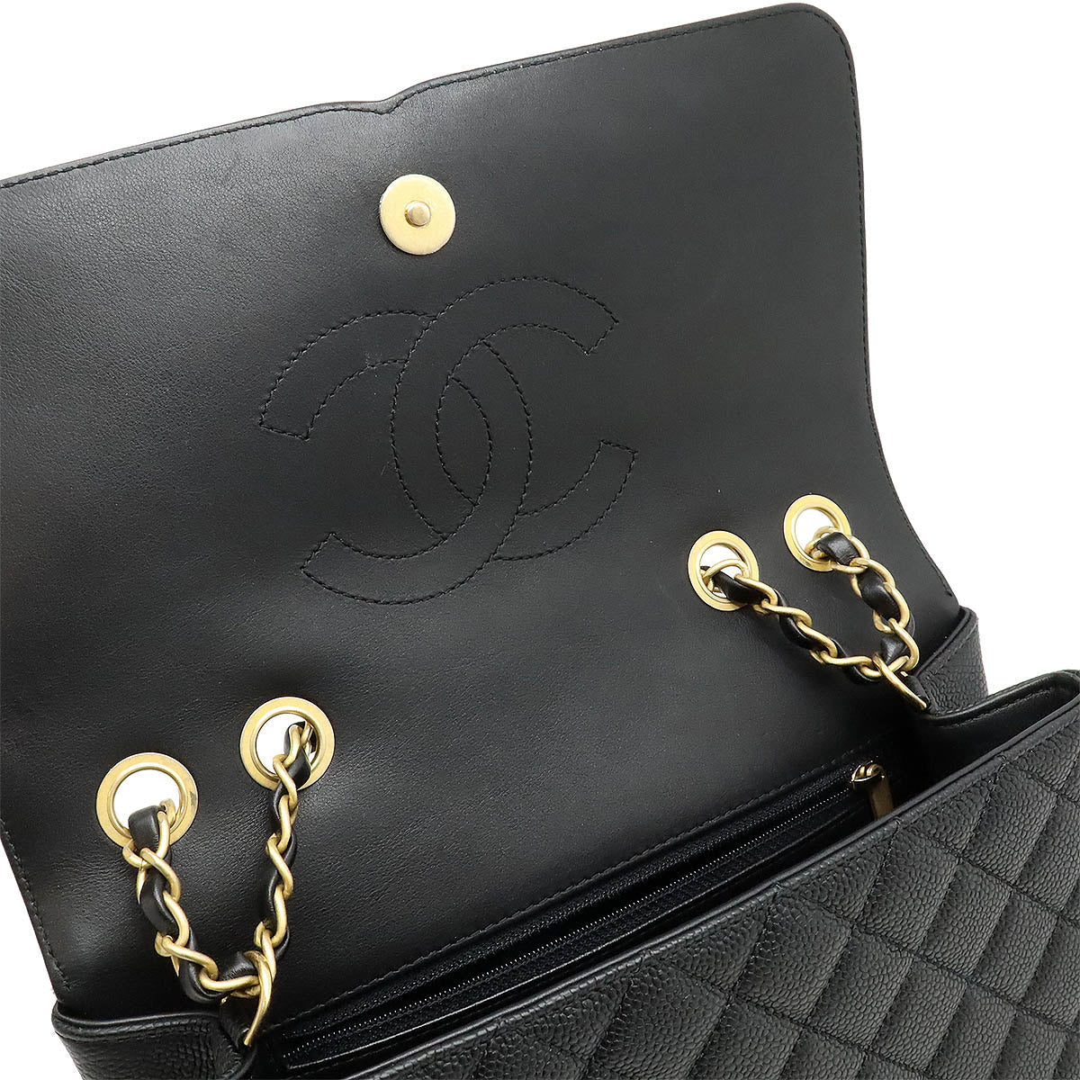 Chanel Caviar CC Filigree Flap Bag Chain Shoulder Bag A93341