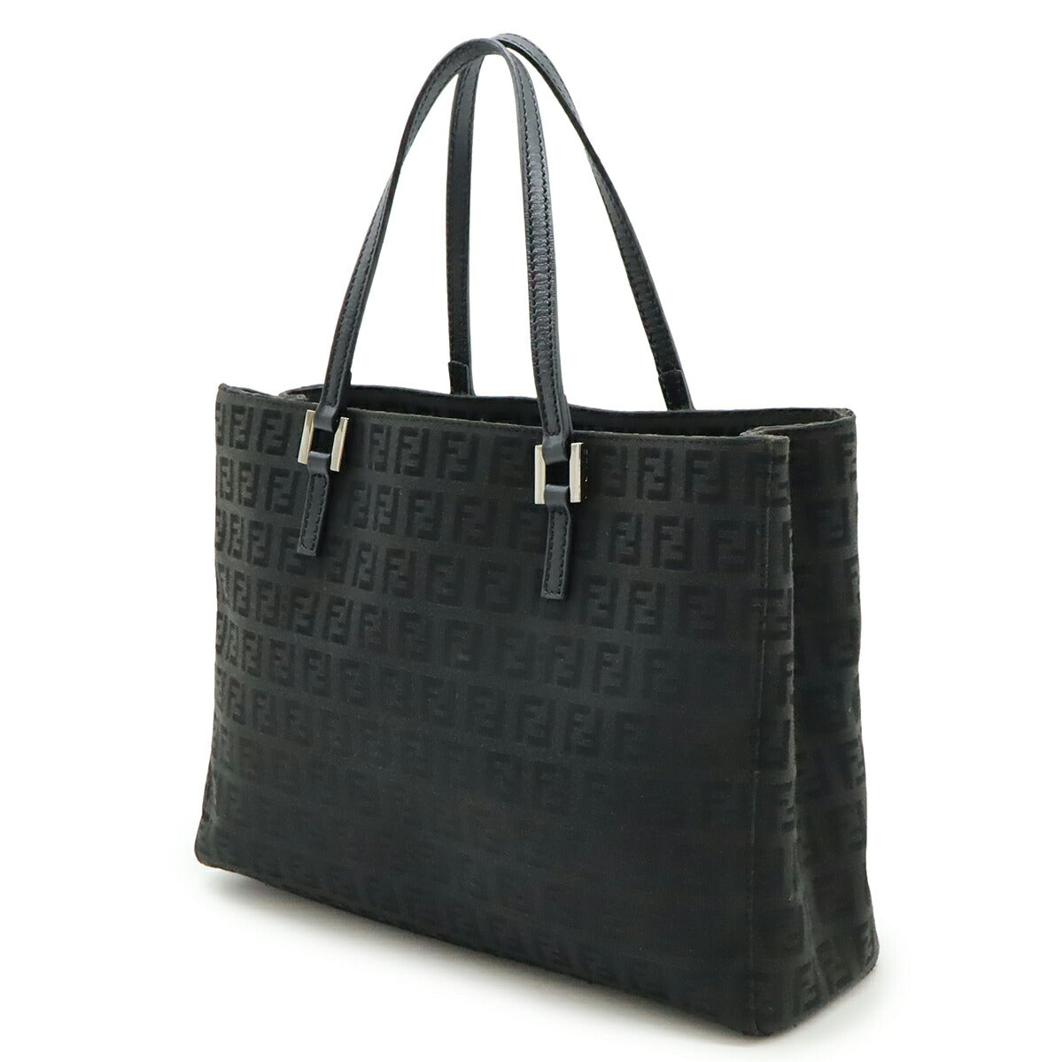 Fendi Zucca Canvas Leather Handbag
