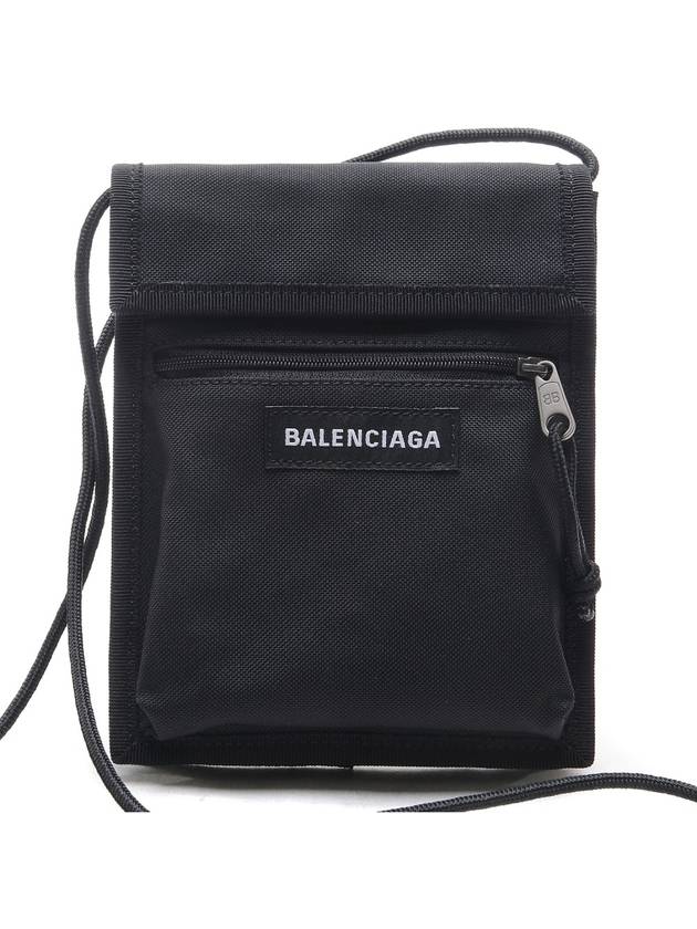 Luxury Balenciaga Trending 2026 Explorer Logo Patch Cross Bag Black