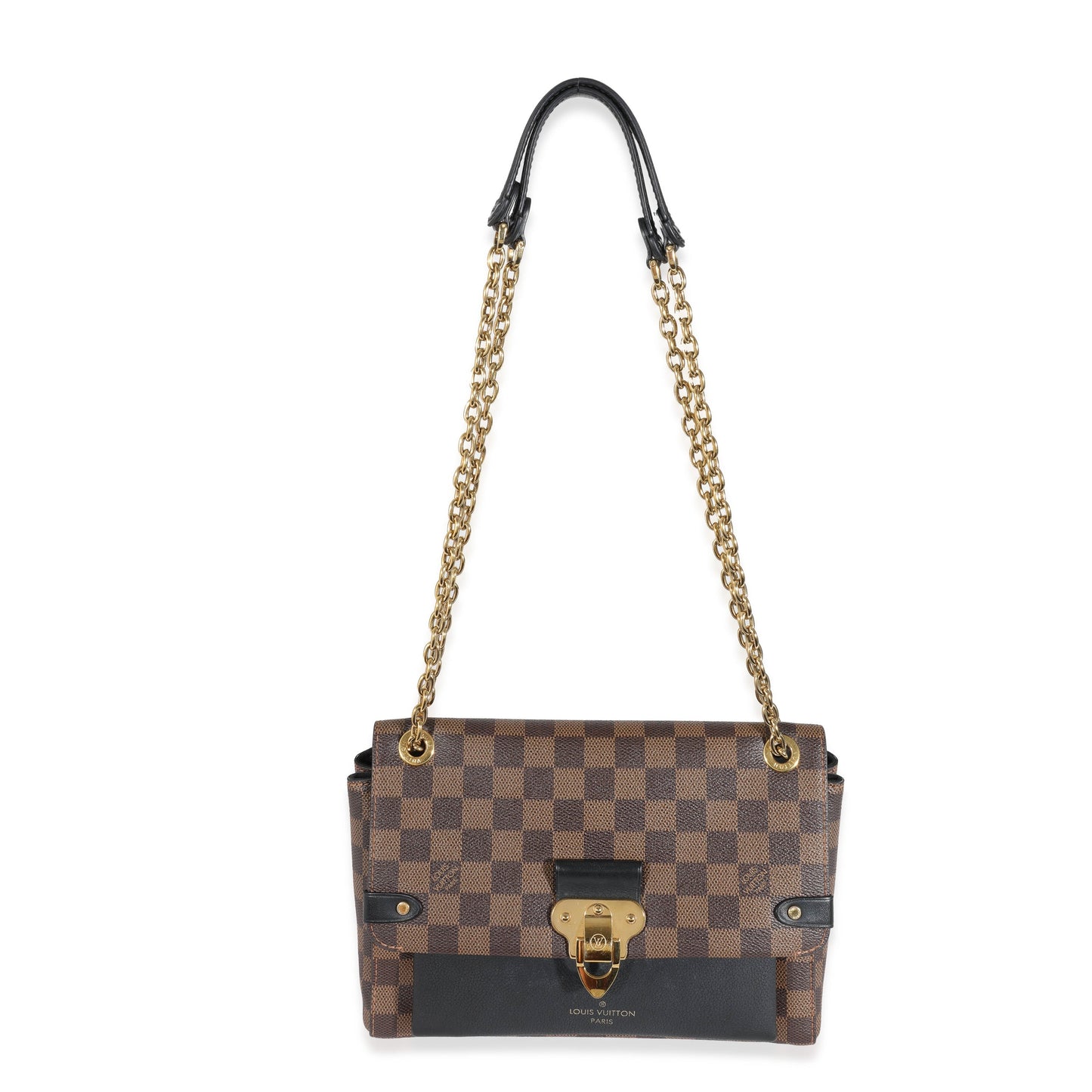 Luxury Women's Handbag | Louis Vuitton Black Calfskin Damier Ebene Canvas Vavin PM