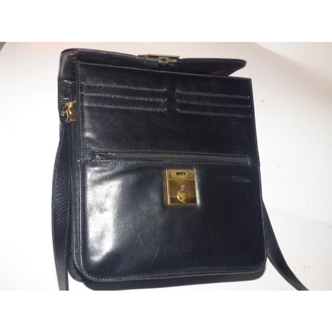 Gucci Padlock Bag Two Way Top Handle With Strap Black Leather Satchel