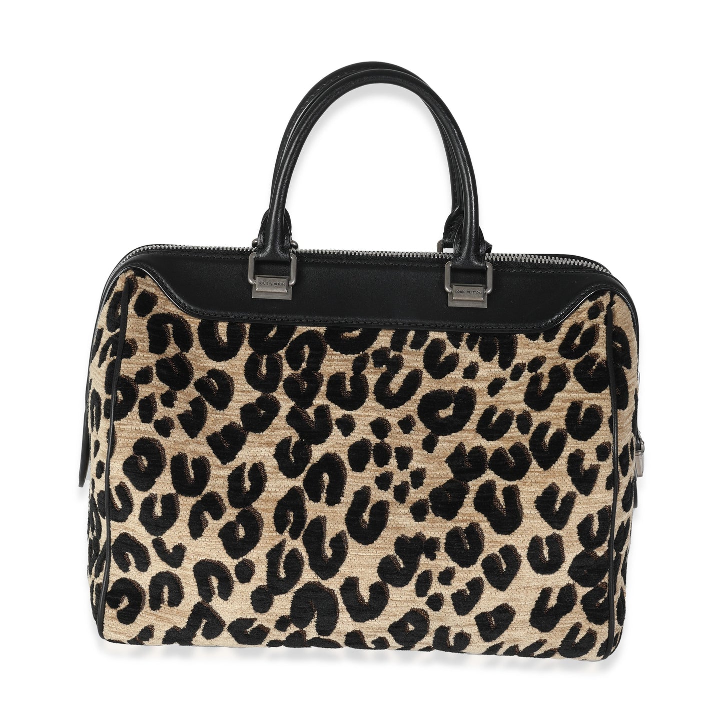 Louis Vuitton x Stephen Spro Black Beige Veet Leopard Speedy 30
