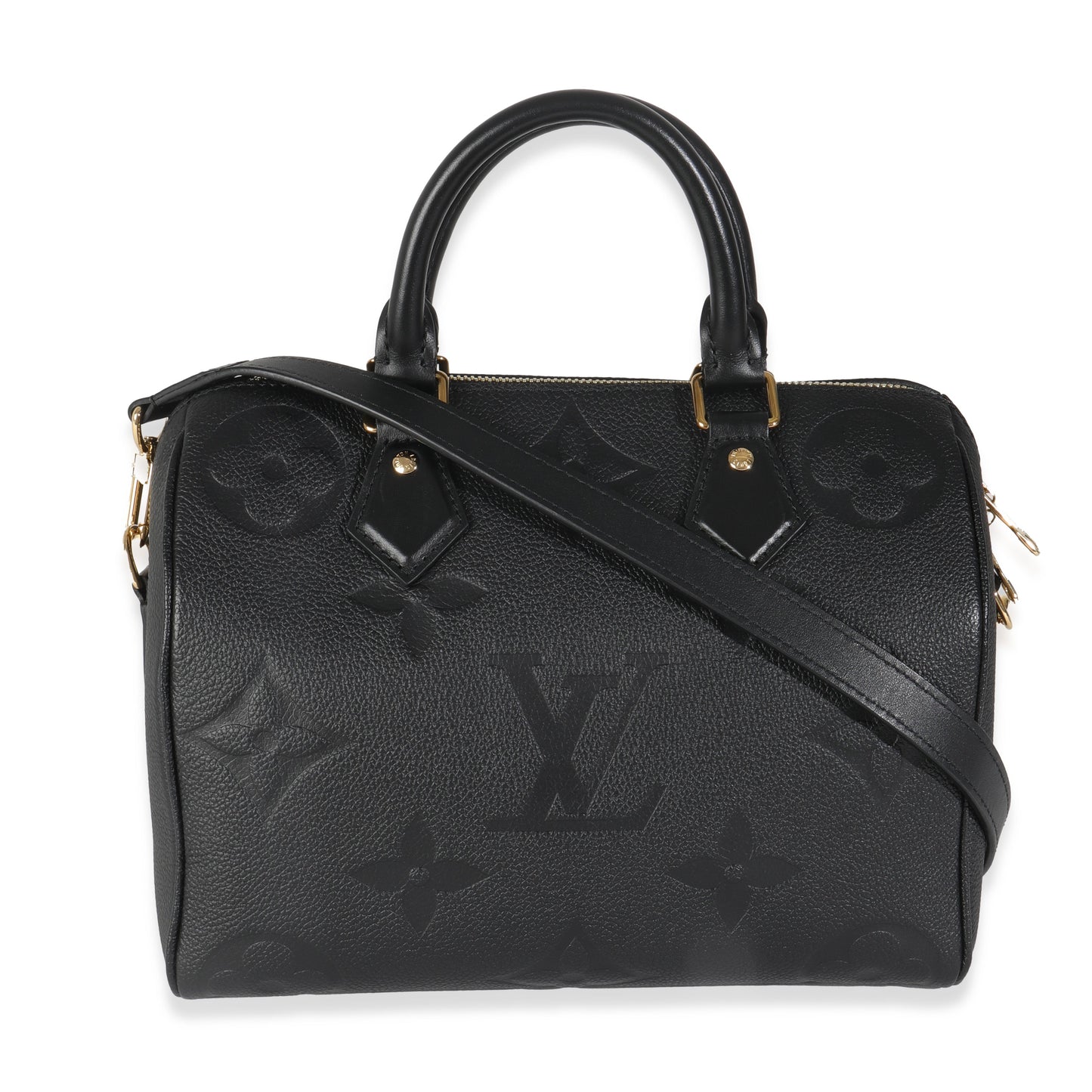Louis Vuitton Black Monogram Empreinte Speedy Bandouliere 25